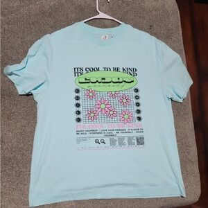 COLLUSION Light blue graphic tee with slogan